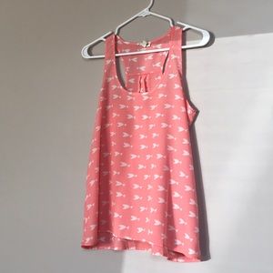 Mason Jules pink and white fish print tank